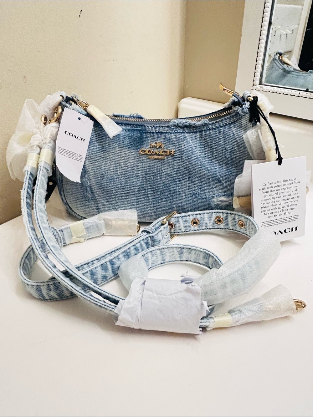 Coach Loved Denim Terri W/All Charms Crossbody/ Shoulder Bag - Picture 10 of 14